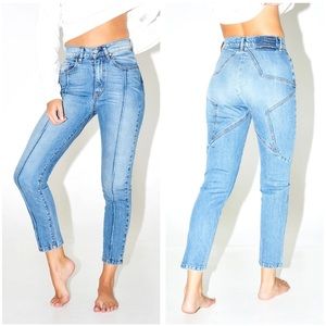 REVICE High Rise Star Print Skinny Jeans